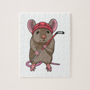 Mus i ishockey med ishockey-klubb pussel