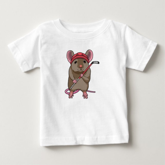 Mus i ishockey med ishockey-klubb t shirt (Framsida)