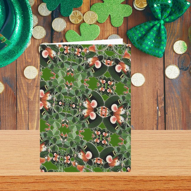 Mus i Klöver Kaleidoscope St. Patrick's Day Kort (Mouse in Clover Kaleidoscope St. Patrick's Day Card)