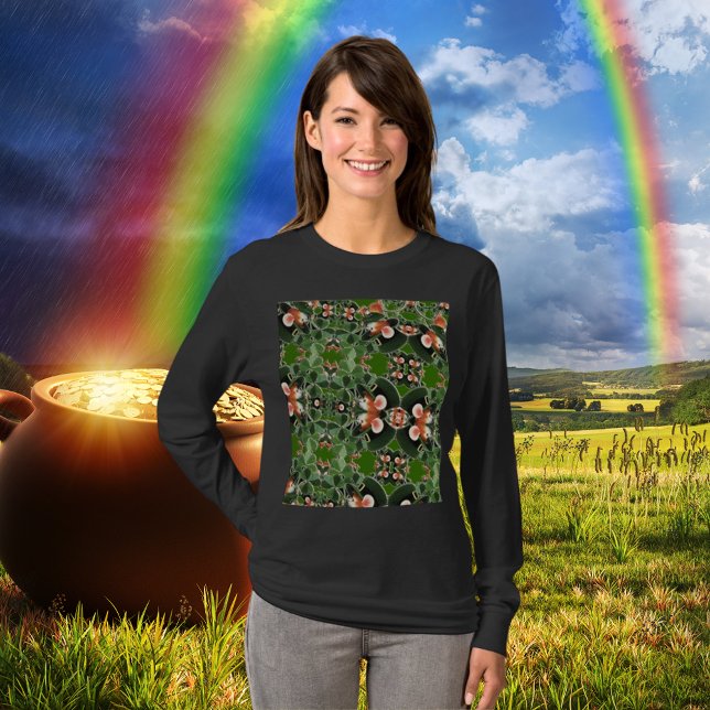 Mus i Klöver Kaleidoscope St. Patrick's Day T Shirt (Mouse in Clover Kaleidoscope St. Patrick's Day T-Shirt)