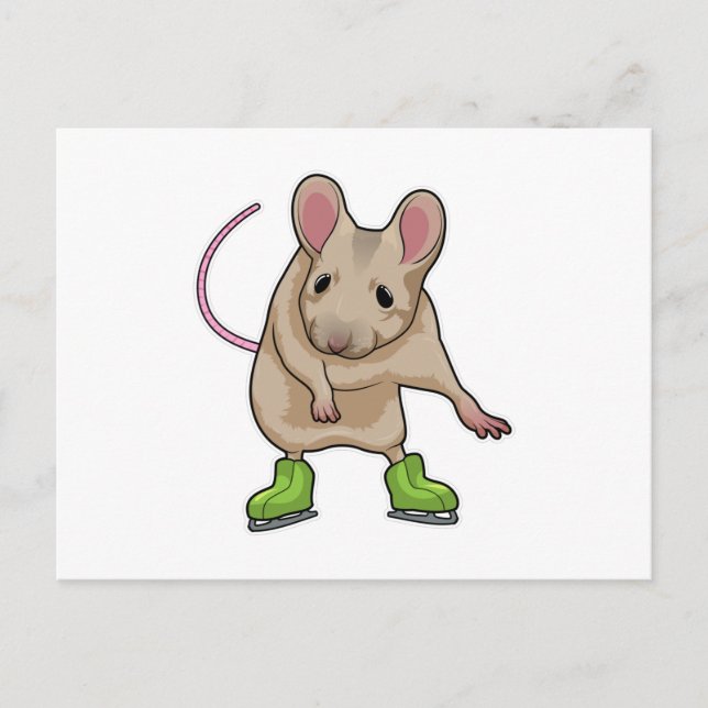 Mus Isdans Is skridskor Vykort (Framsida)