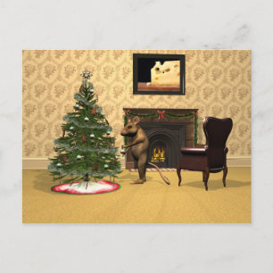 Mus jul helg vykort