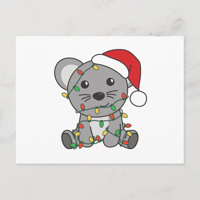 Mus Jul Winter Animals Helgdag Mice Helg Vykort (Framsida)