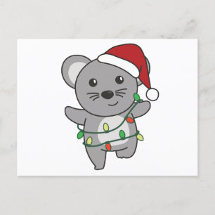 Mus Jul Winter Animals Helgdag Mice Helg Vykort