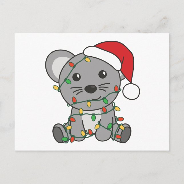 Mus Jul Winter Animals Helgdag Mice Helg Vykort (Framsida)