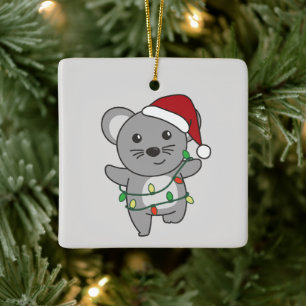Mus Jul Winter Animals Helgdag Mice Julgransprydnad Keramik
