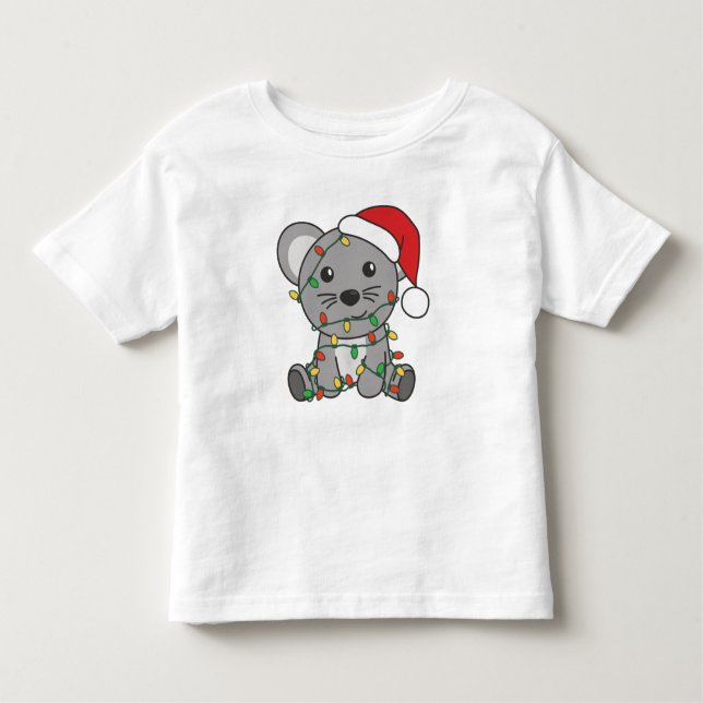 Mus Jul Winter Animals Helgdag Mice T Shirt (Framsida)