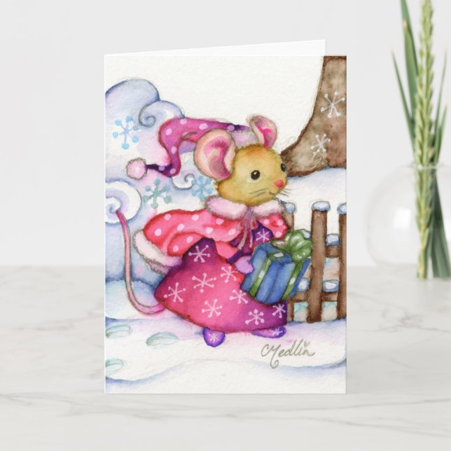 Mus-kort för julgåva helgkort (Framsida)
