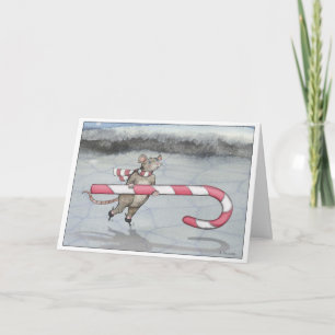 Mus-kort för julskal i Candy cane Helgkort