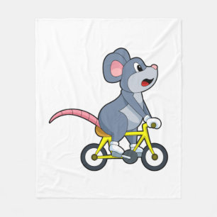 Mus med cykel fleecefilt
