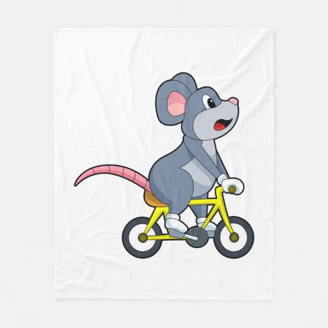Mus med cykel fleecefilt (Framsidan)