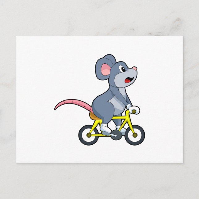 Mus med cykel vykort (Framsida)