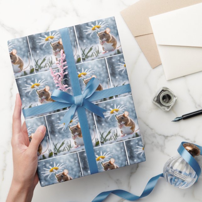 Mus med Daisy i Snö Presentpapper (Gifting)