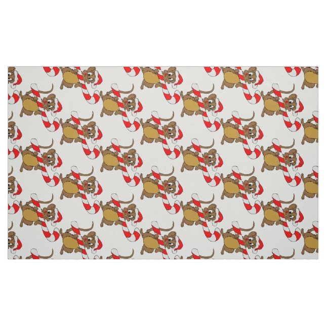 Mus med en julcandy cane tyg (Fat Quarter)
