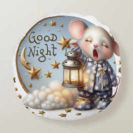 Mus med ett Lantern, samling av Natasha Us Rund Kudde