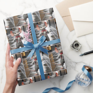 Mus med flugbindel presentpapper