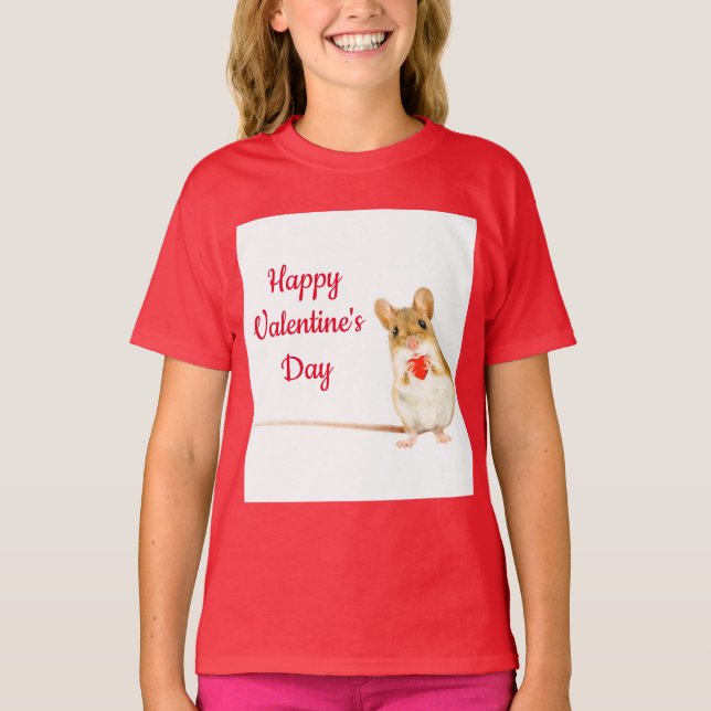 Mus med hjärta T-skikt T Shirt (Framsida)