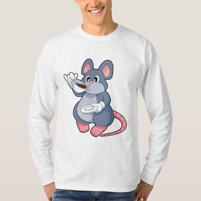 Mus med kaffe Kopp T Shirt (Framsida)