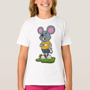 Mus med kaffe kopp t shirt