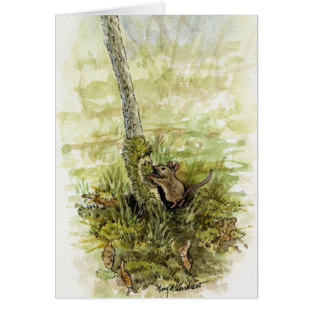 Mus med Moss Hälsningskort (Framsidan)