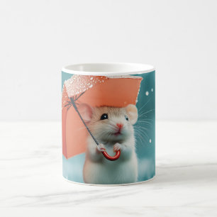 Mus med paraply i Spanien: Cute Rainy Day Scene Kaffemugg