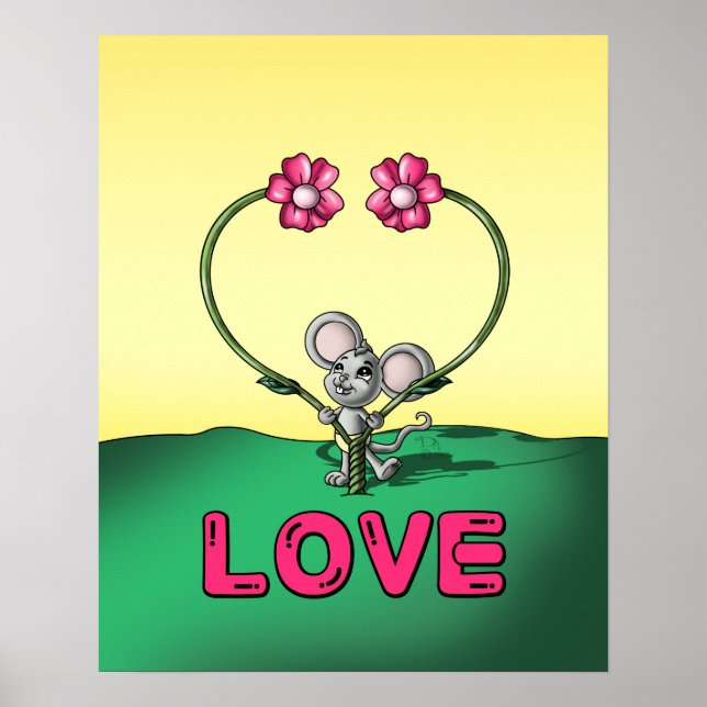 Mus och blommor poster (Framsidan)