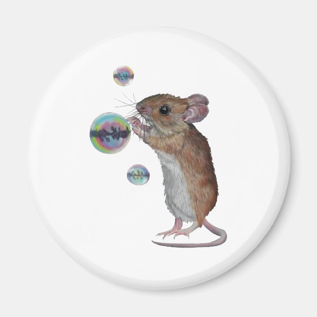 Mus och bubblor, kylmagnet magnet (Framsidan)