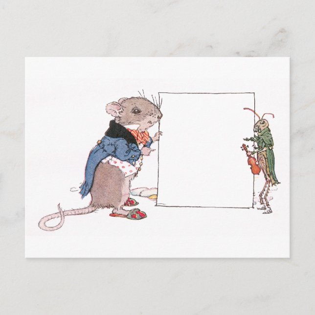 Mus och gräshoppor - håll foto vykort (Framsida)