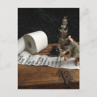 Mus och hennes "att göra lista" vykort