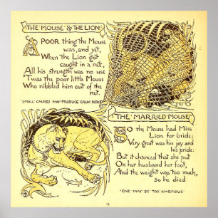 Mus och Lejona Walter Crane Poster