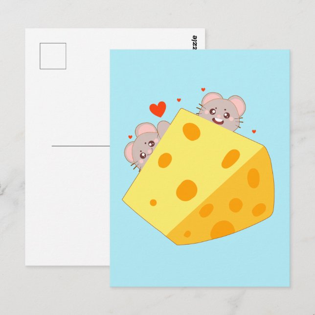 Mus och ost vykort (Fram/baksida)