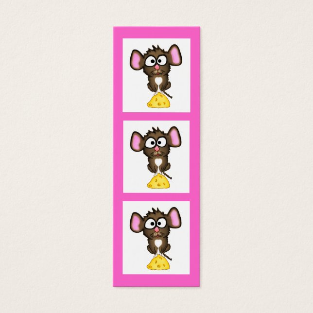 Mus- och ostbokmärke litet visitkort (Framsidan)