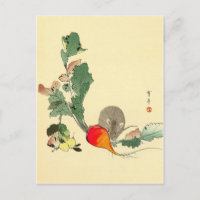 Mus- och rödradisering, japansk målning c.1800s