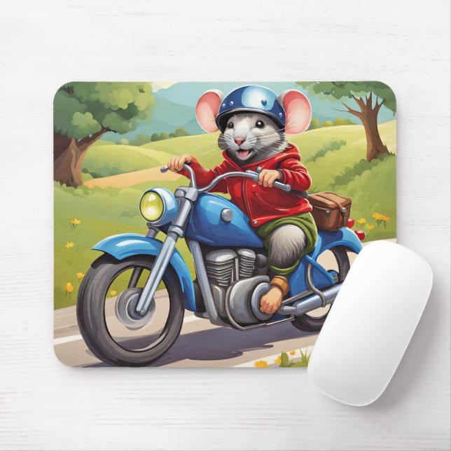 Mus på motorcykel musmatta (Med mus)