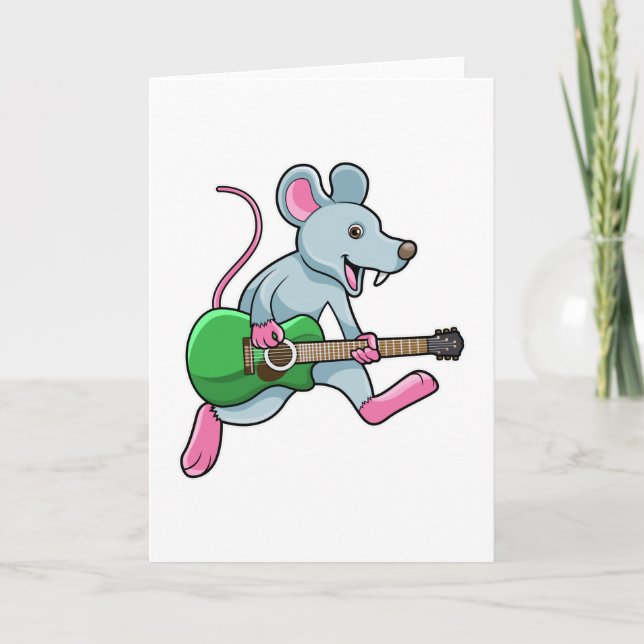 Mus på Music med Guitar Kort (Framsida)