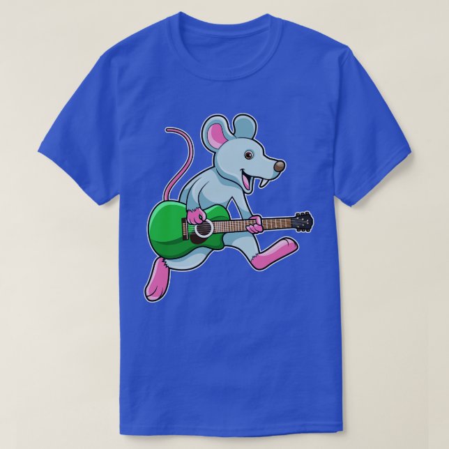 Mus på Music med Guitar T Shirt (Design framsida)