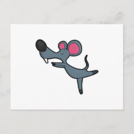 Mus på yogasträckningsövning vykort