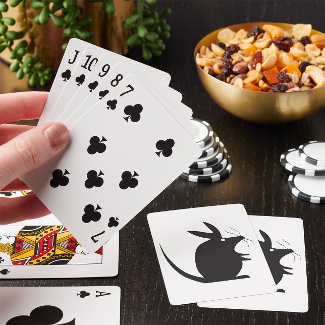 Mus Siluett Minimalistisk Djur Casinokort (Skapare uppladdad)