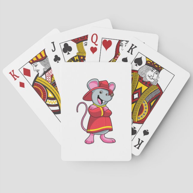 Mus som brandman med Helmet Casinokort (Baksidan)