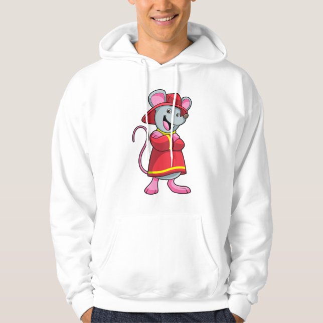 Mus som brandman med Helmet Hoodie (Framsida)