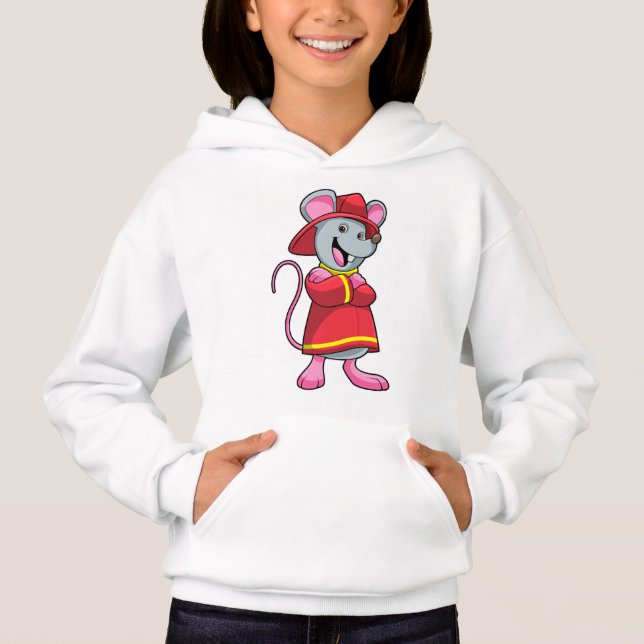 Mus som brandman med hjälm t shirt (Framsida)
