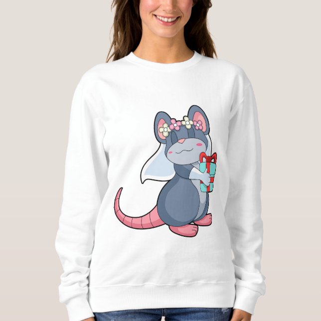 Mus som brud med slöja & gåva.PNG T Shirt (Framsida)