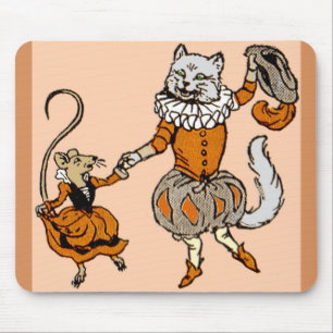 mus som dansar med en katt musmatta