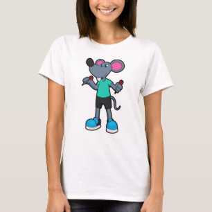 Mus som Dart-spelare med mörkt ljus T Shirt