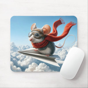 Mus som flyger ett Pappert flygplan Musmatta