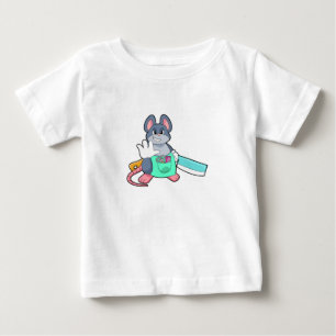 Mus som Hairdresser med saxar och komb T Shirt