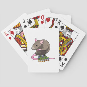 Mus som infogad skater med infogade skal casinokort