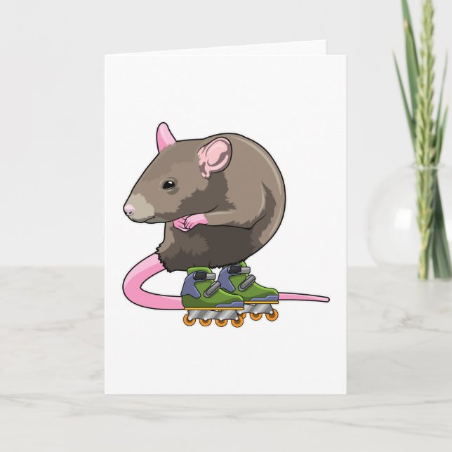 Mus som infogad skater med infogade skal kort (Framsida)