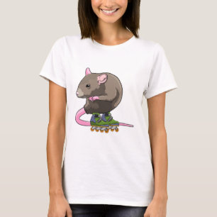Mus som infogad skater med infogade skal t shirt