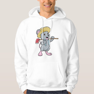 Mus som jordbrukare med Ax & Hat Hoodie